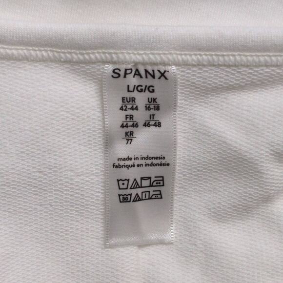 SPANX Perfect Length Dolman Sweatshirt White Exposed Seam Round Neck Tunic L - Picture 3 of 6